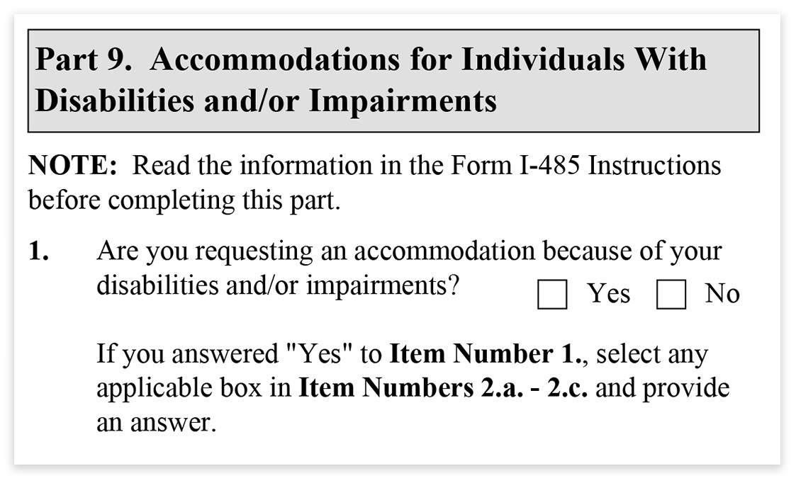 form i 485 part 9 instructions